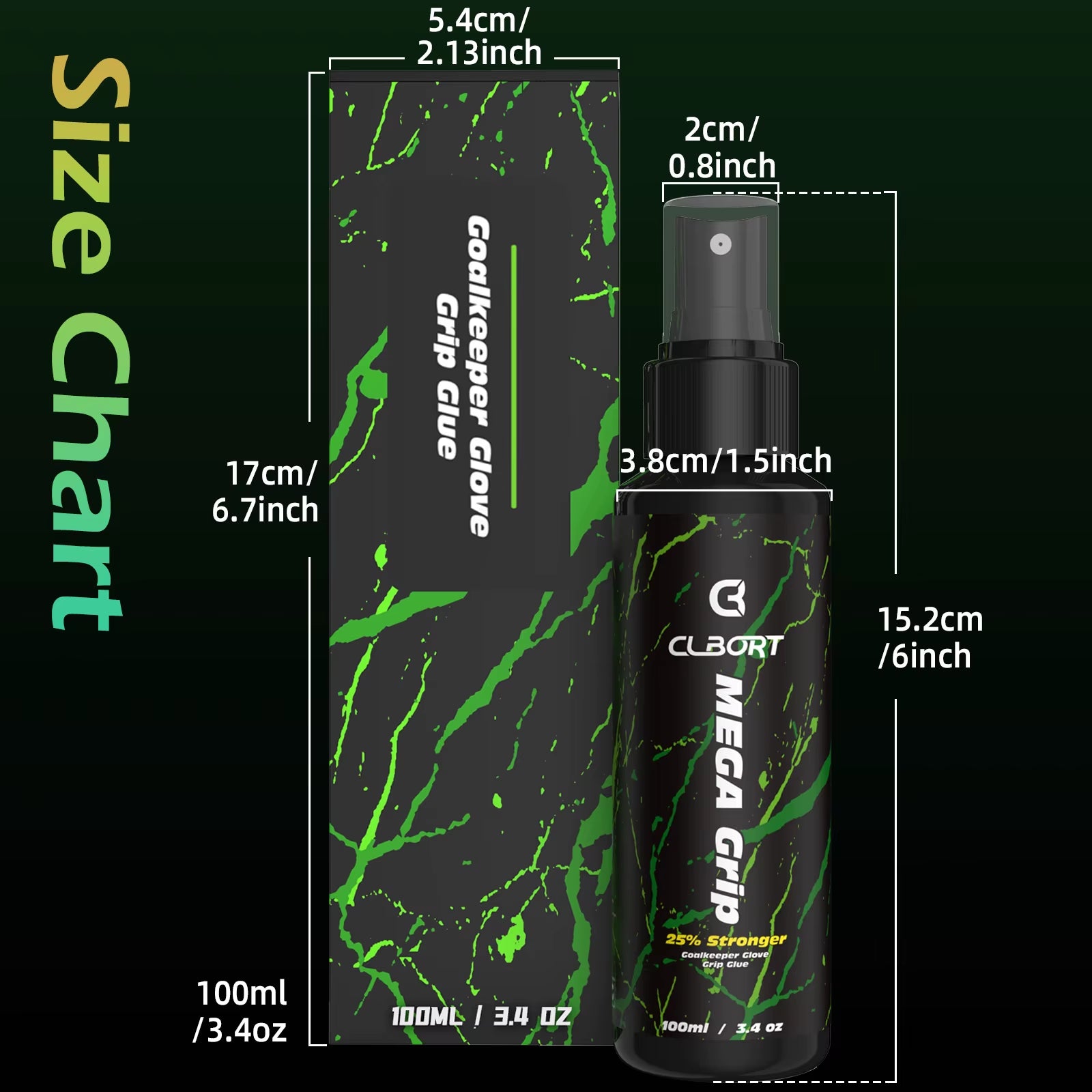 Clbort Goalkeeper Glove Grip Spray, MSDS Certified Goalie Glove Glue, 100Ml