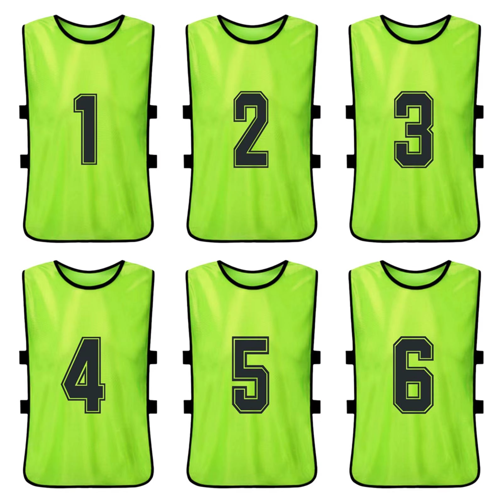 6PCS/2PCS Adults Soccer Pinnies Quick Drying Football Team Jerseys Youth Sports Scrimmage Soccer Team Numbered Bibs Sports Vest