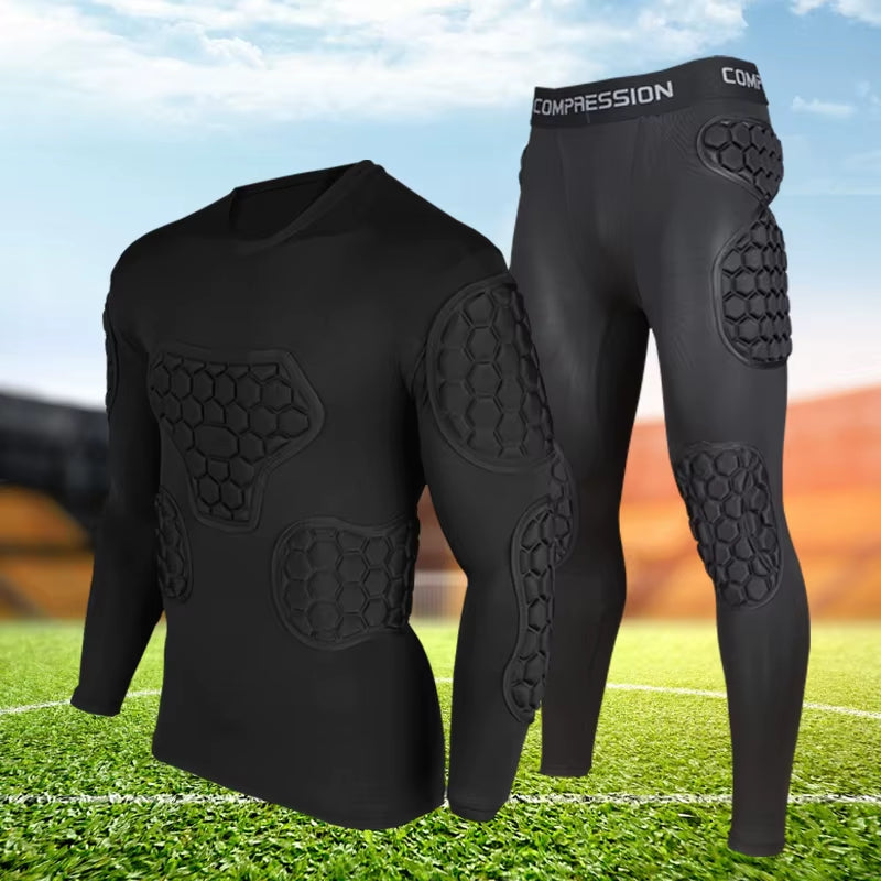 Professional Goalkeeper Armor Uniforms Football Goalkeeper Jerseys Thicken EVA Sponge Elbow Goalkeeper Sports Uniforms