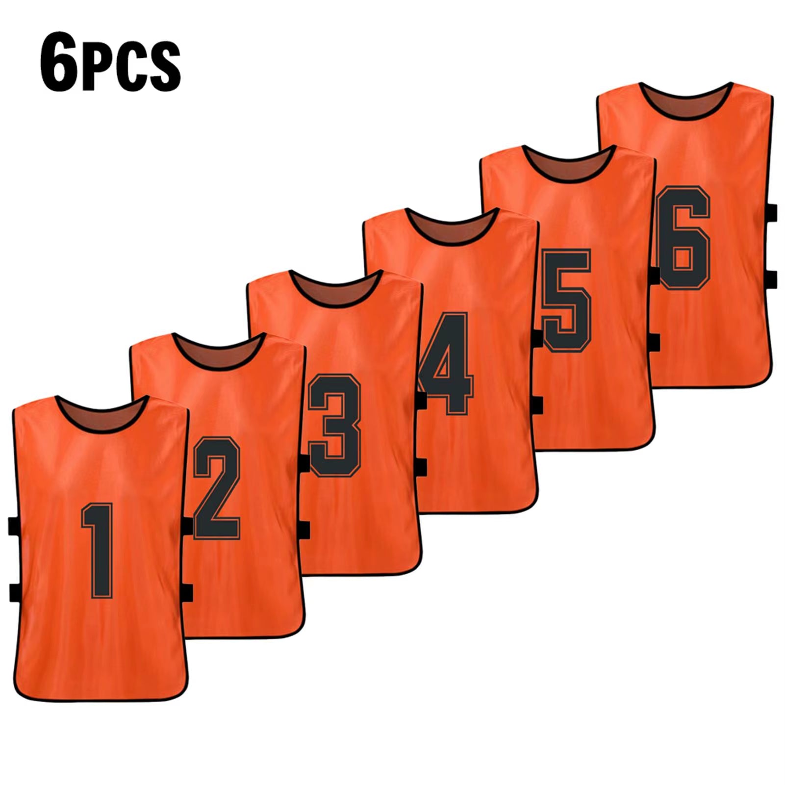 6PCS/2PCS Adults Soccer Pinnies Quick Drying Football Team Jerseys Youth Sports Scrimmage Soccer Team Numbered Bibs Sports Vest