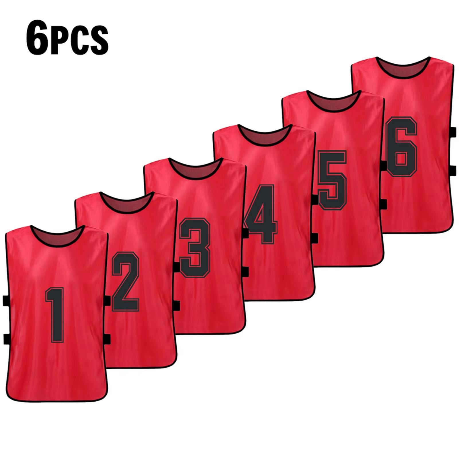 6PCS/2PCS Adults Soccer Pinnies Quick Drying Football Team Jerseys Youth Sports Scrimmage Soccer Team Numbered Bibs Sports Vest