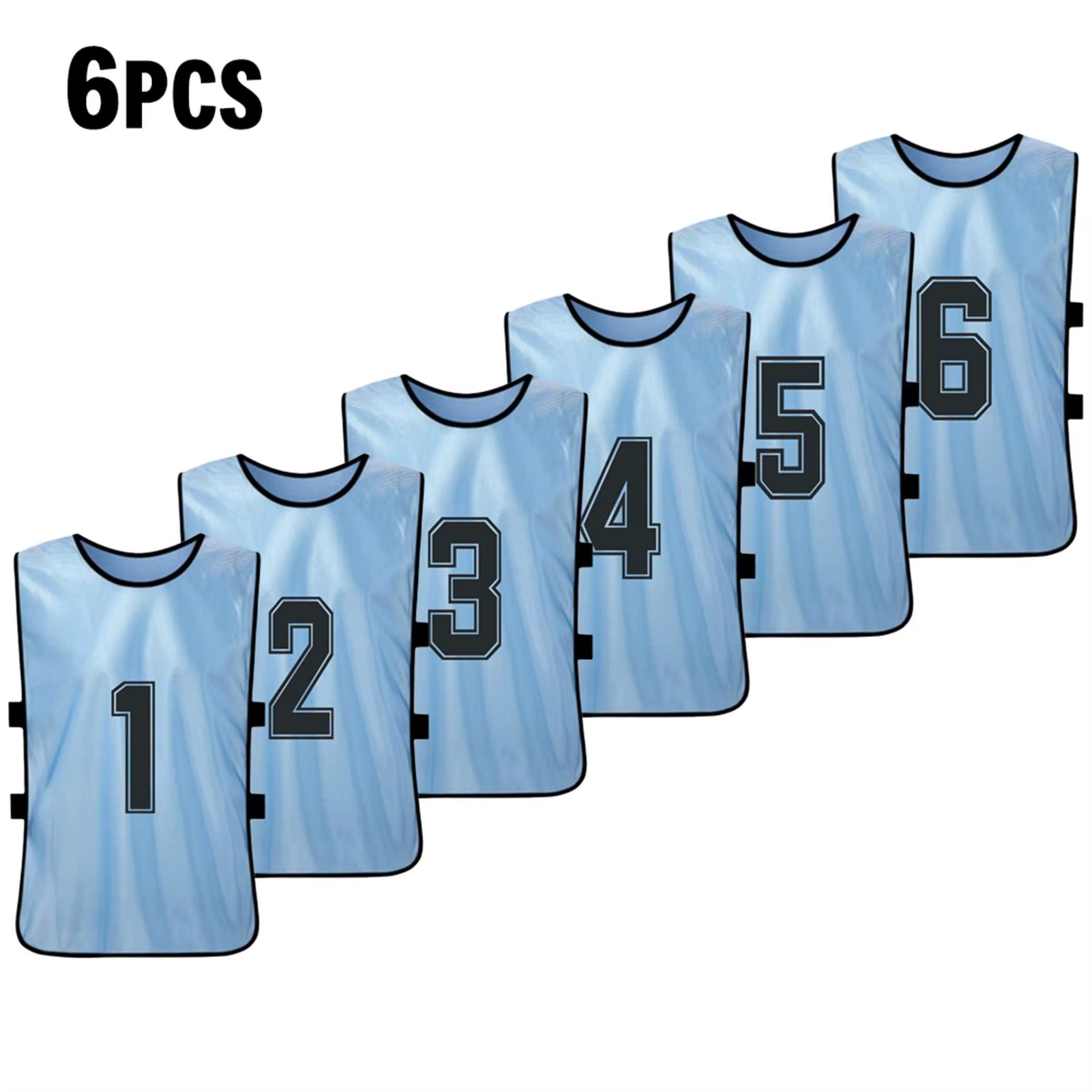 6PCS/2PCS Adults Soccer Pinnies Quick Drying Football Team Jerseys Youth Sports Scrimmage Soccer Team Numbered Bibs Sports Vest