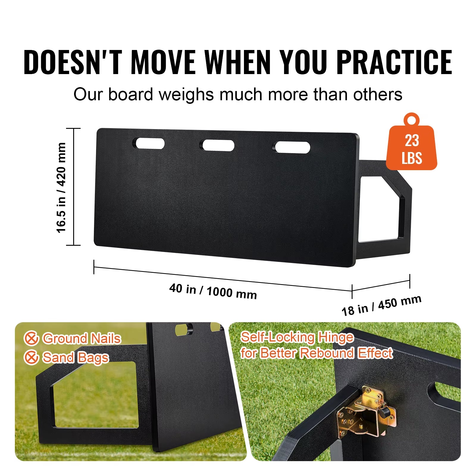 Succebuy Soccer Rebounder Board Portable Soccer Wall with 2 Angles Rebound Foldable HDPE Kickback Rebound Board