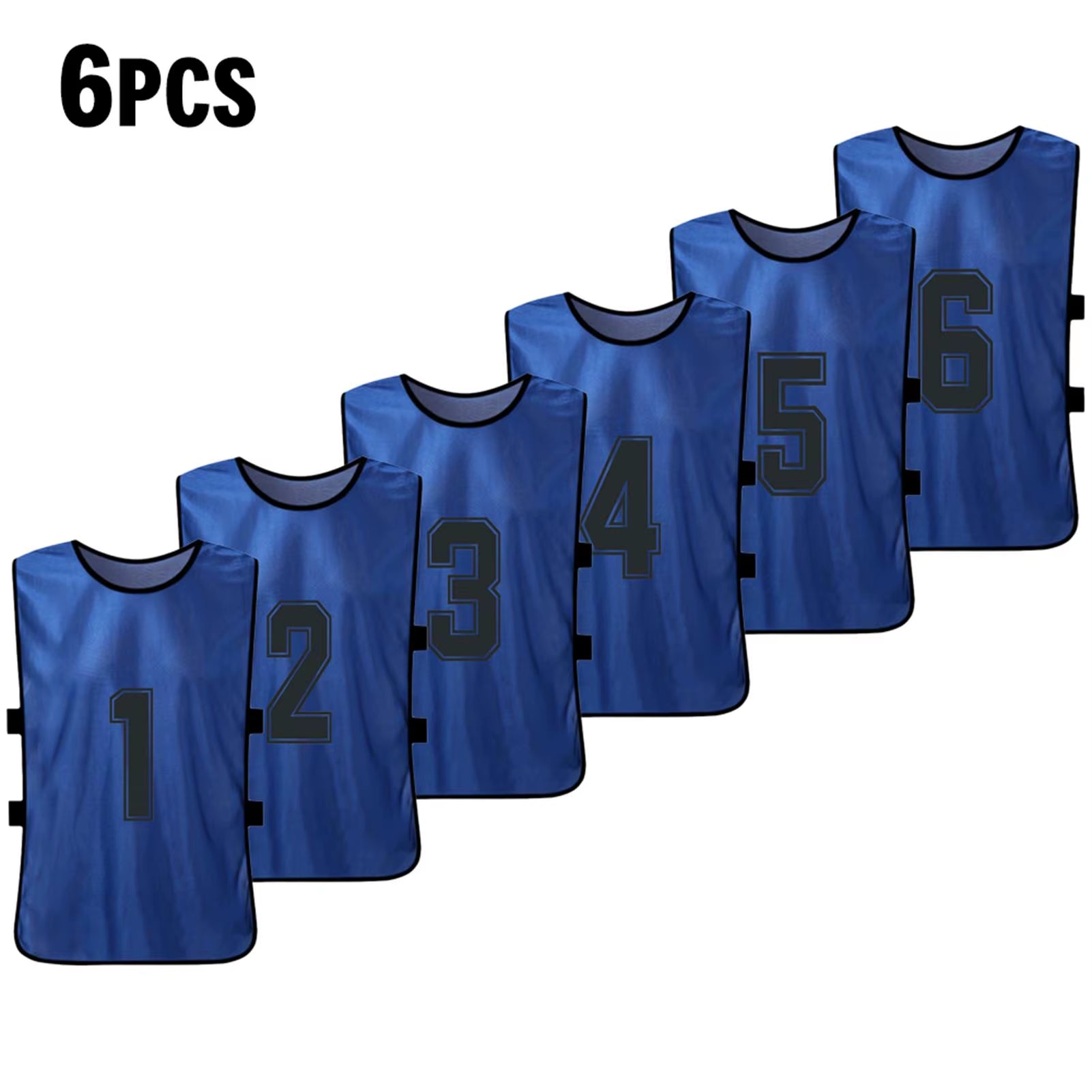 6PCS/2PCS Adults Soccer Pinnies Quick Drying Football Team Jerseys Youth Sports Scrimmage Soccer Team Numbered Bibs Sports Vest