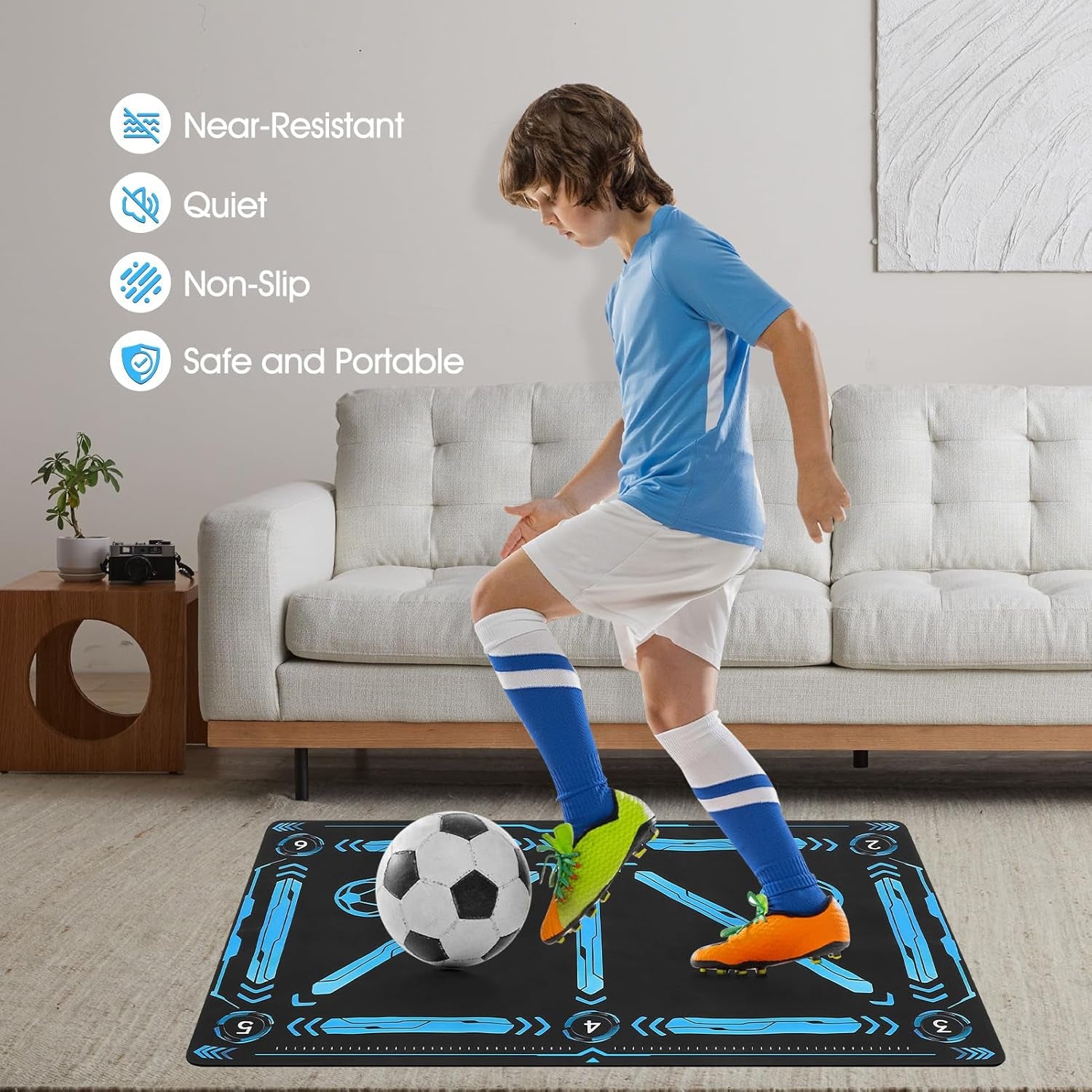 Soccer Training Mat, Football Footstep Mat, Footstep Equipment for All Levels and Ages to Improve Speed, Good Gift for Football Lover